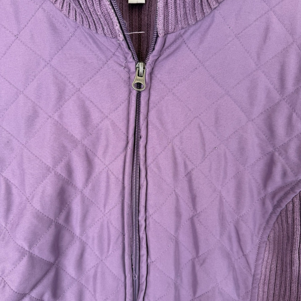 Croft & Barrow Purple Lilac Ribbed Quilted Vintage Cottagecore Full Zip Jacket - Picture 4 of 5